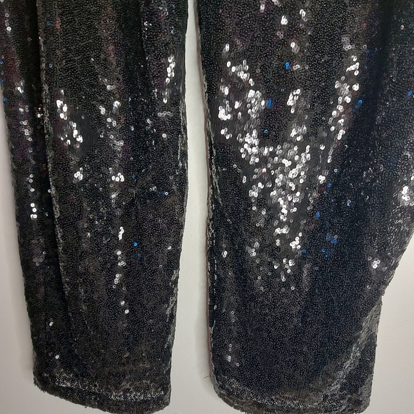 Eloquii Elenents Black Sequin Plus Size Joggers - Picture 8 of 10
